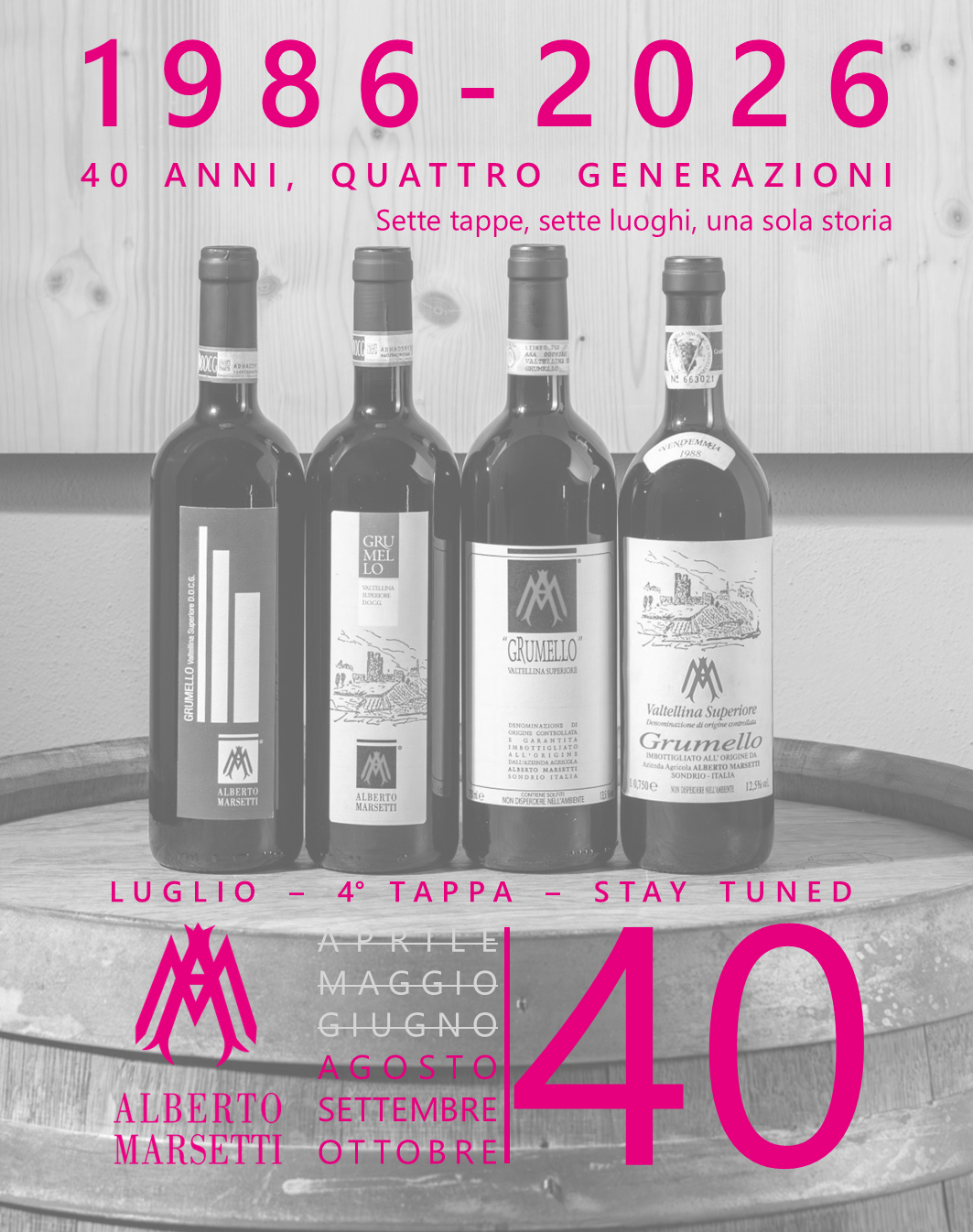 1986 - 2026 Quattro generazioni <div class="data">Luglio 2026</div>